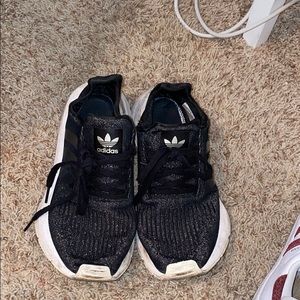 Gold Adidas running shoes